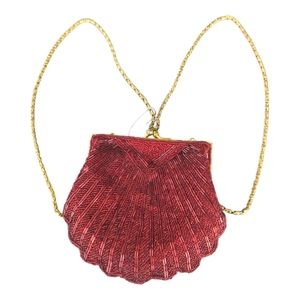 Valerie Stevens Red Clutch with Gold Chain